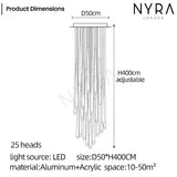 Nova chandelier scale comparison view