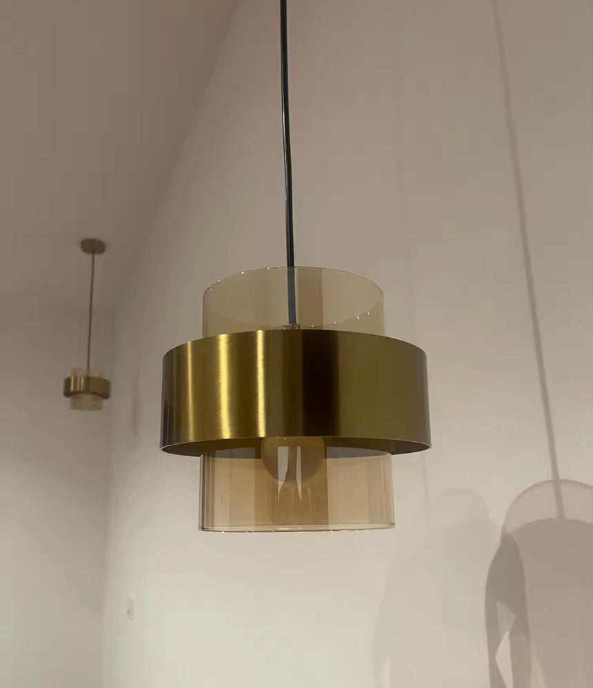 Contemporary glass pendant fixture for kitchen
