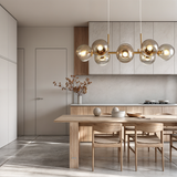 Bubble Chandelier Clear Glass Metal Design