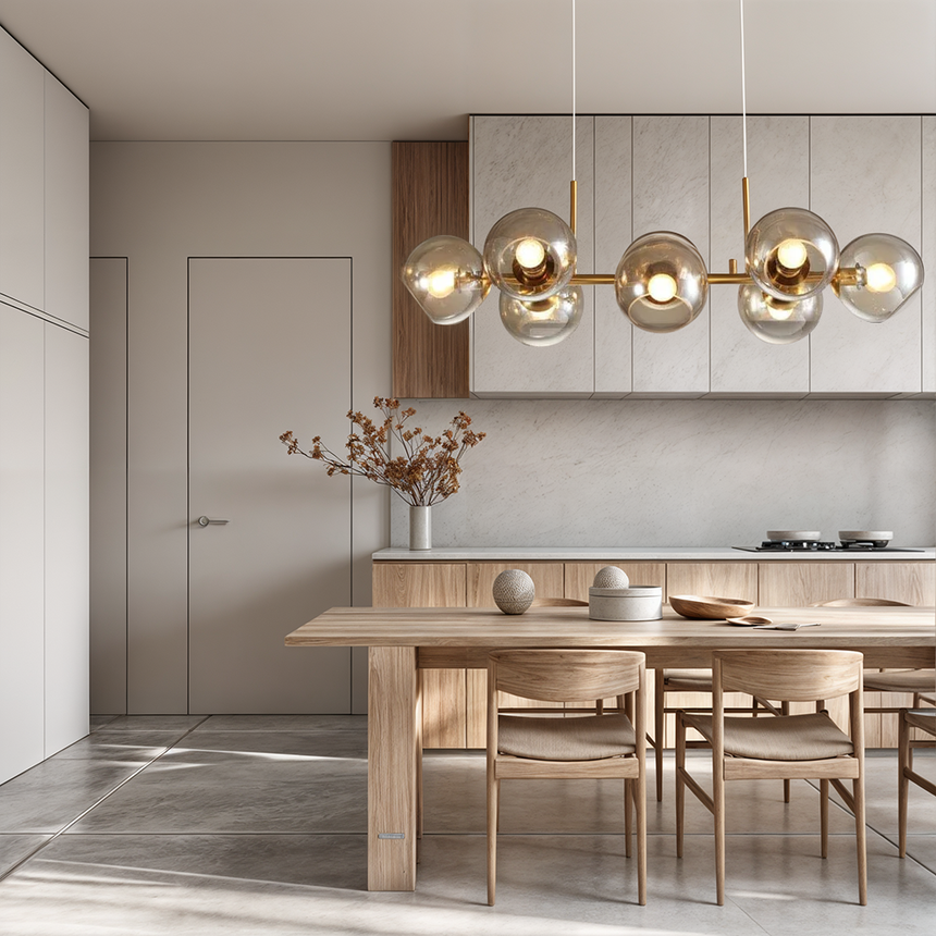 Bubble Chandelier Clear Glass Metal Design