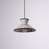 Ceramic Pendant Light Brown Edge Accent Close-Up