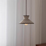 Ceramic Pendant Light Scalloped Design Close-Up