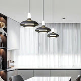 Aluminum Ceiling Light Installed Above Kitchen Island