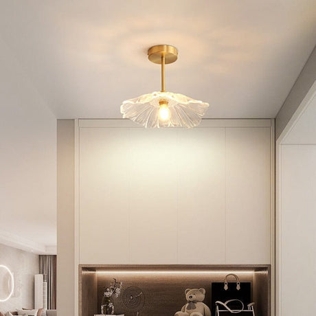 LuminaPetal Floral Glass Flush Mount Ceiling Light