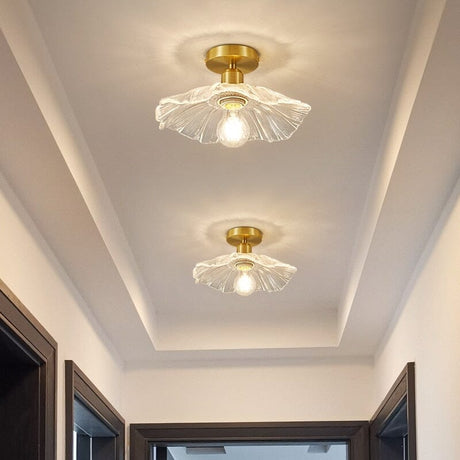 Flower Glass Ceiling Light with Warm White Glow