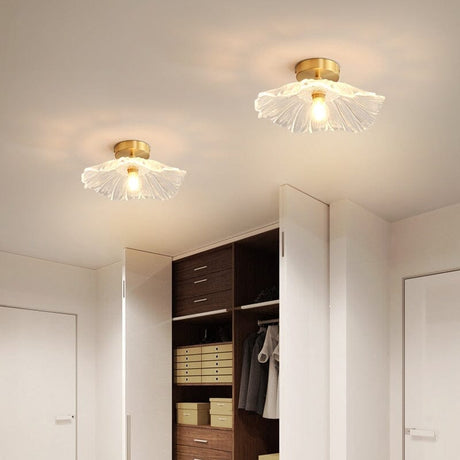 Floral Glass Ceiling Light Installed for Ambient Lighting