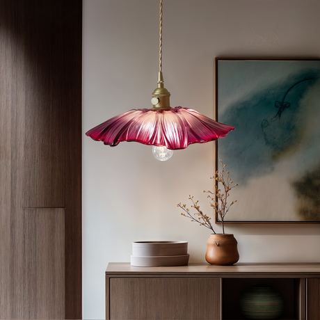 Floral Glass Pendant Light Nordic Design Detail