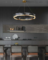 Smoked Glass Chandelier for Living Area OpalDwell