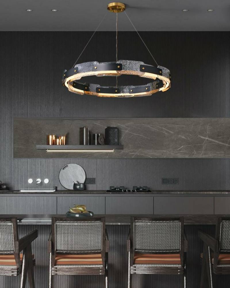 Smoked Glass Chandelier for Living Area OpalDwell