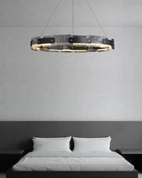 Ring Chandelier Installed Overhead View OpalDwell