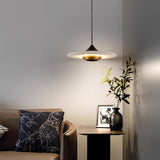Marble and Metal Pendant Lamp Close-Up View