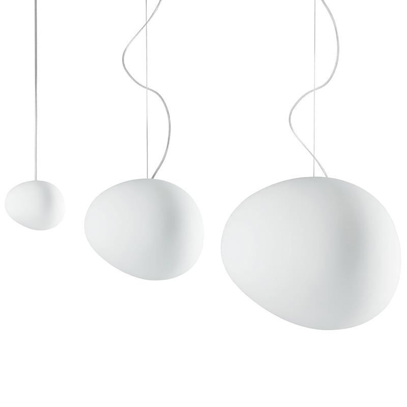 Glass Pendant Light in White Finish for Dining Room