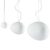 Glass Pendant Light in White Finish for Dining Room