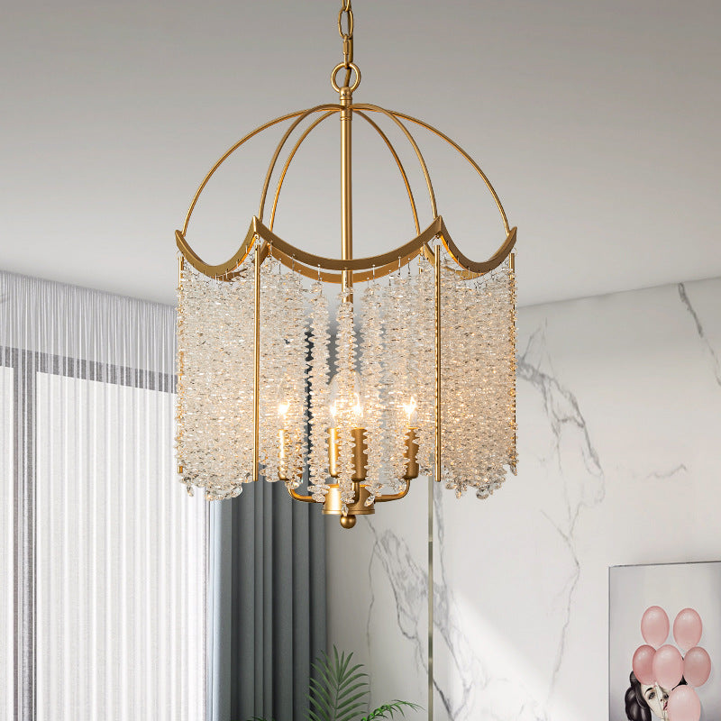 Gold Crystal Pendant Chandelier for Dining Room