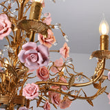 French Country Rose Chandelier for Living Room