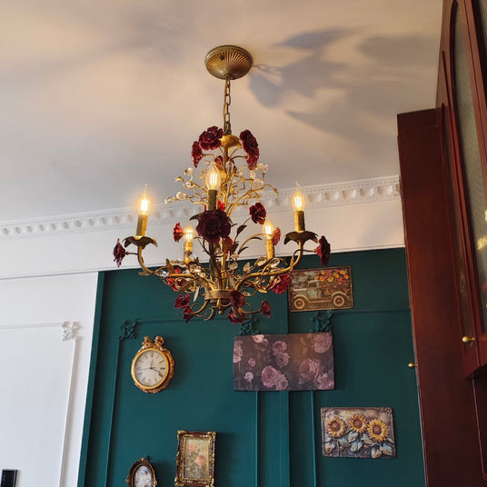 Crystal Accent Chandelier Fixture