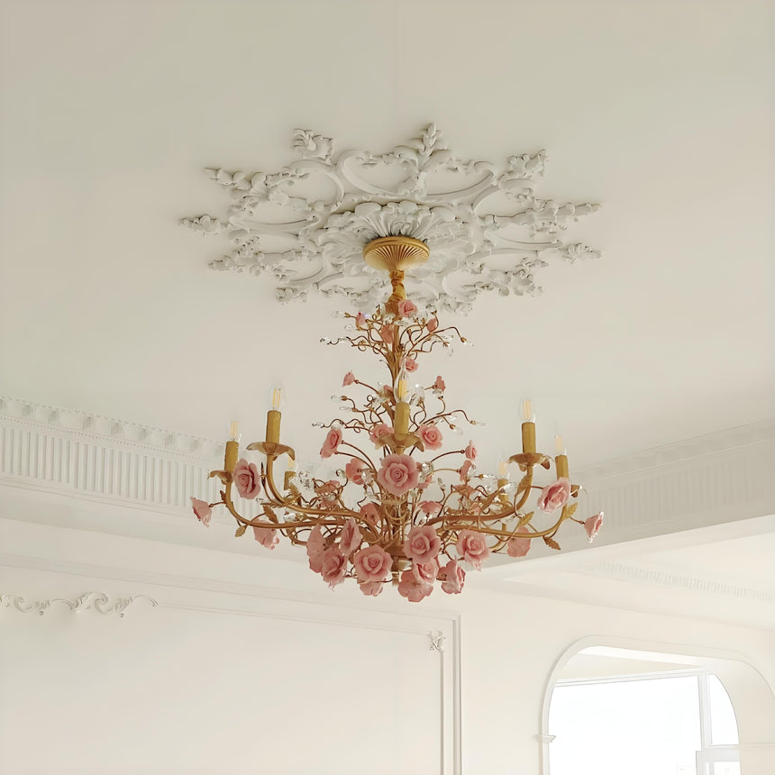 Crystal Accent Chandelier Fixture