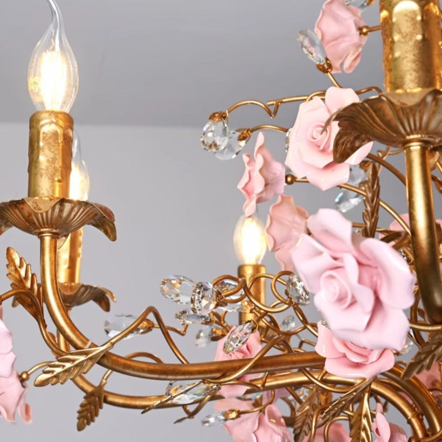 Vintage Rose Chandelier for Bedroom Decor