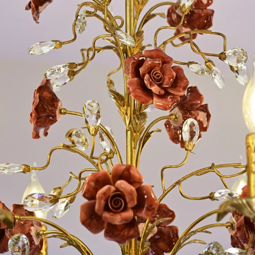French Country Rose Chandelier for Living Room