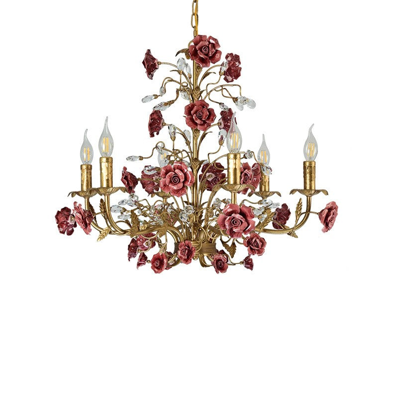 Vintage Rose Chandelier for Bedroom Decor