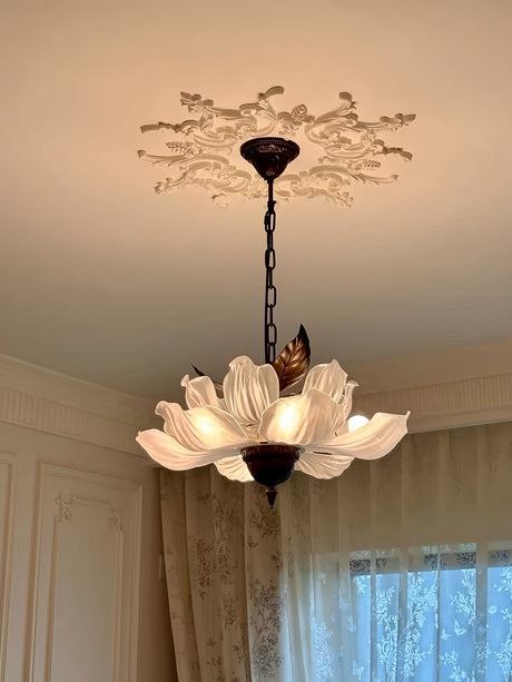 Floral Acrylic Pendant Light Full View OpalDwell