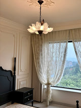 Floral Pendant Light Brown Finish Detail OpalDwell