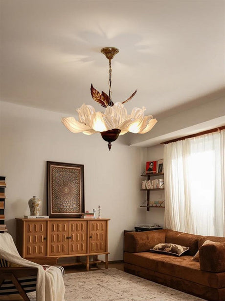 Modern Floral Ceiling Fixture Front View OpalDwell