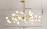 glass chandelier size comparison chart