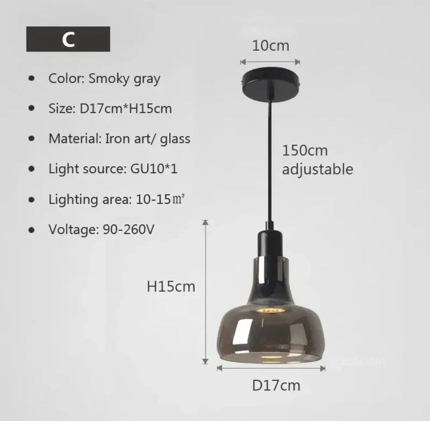 Glass Pendant Light for Sitting Room Decor