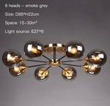 Modern Glass Globe Chandelier for Dining Room Lighting