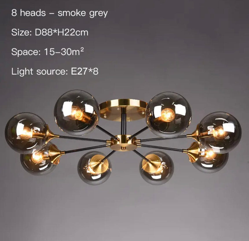 Modern Glass Globe Chandelier for Dining Room Lighting