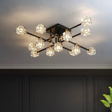Cube Chandelier in Black Crystal Design