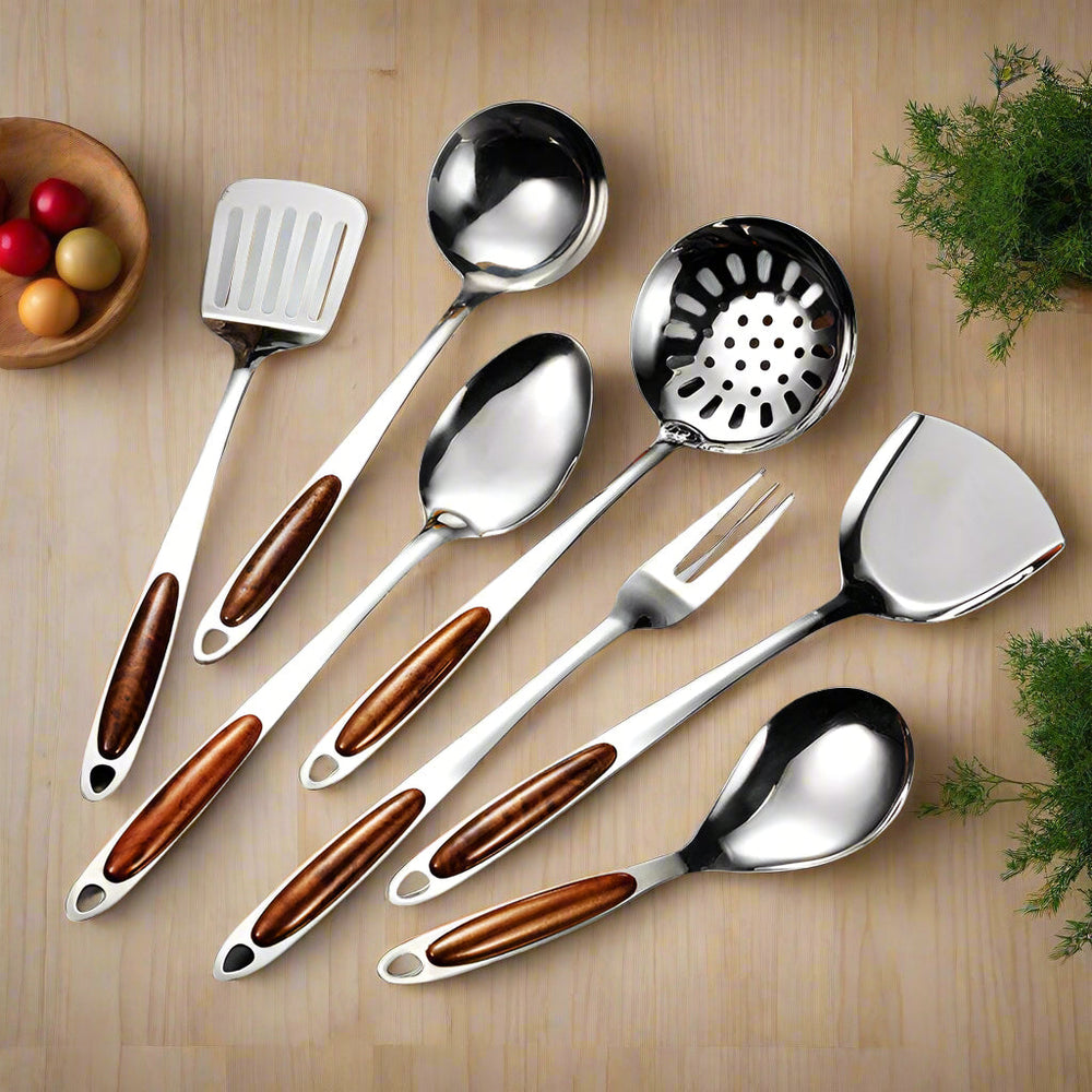 10-Piece Stainless Steel Kitchen Utensil Set With Ergonomic Handles