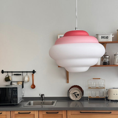 AuroraHue Gradient Frosted Glass Pendant Light – Hero View - OroDwell