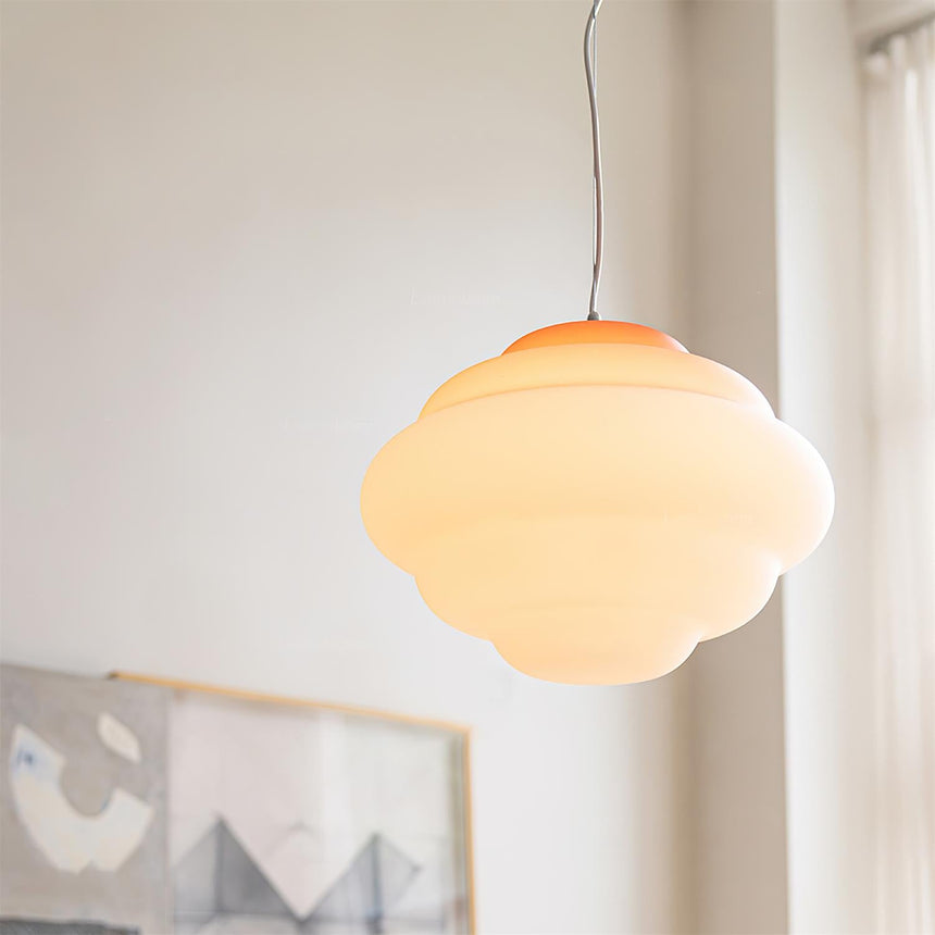 Frosted Glass Pendant Light With Gradient Color Design - OroDwell