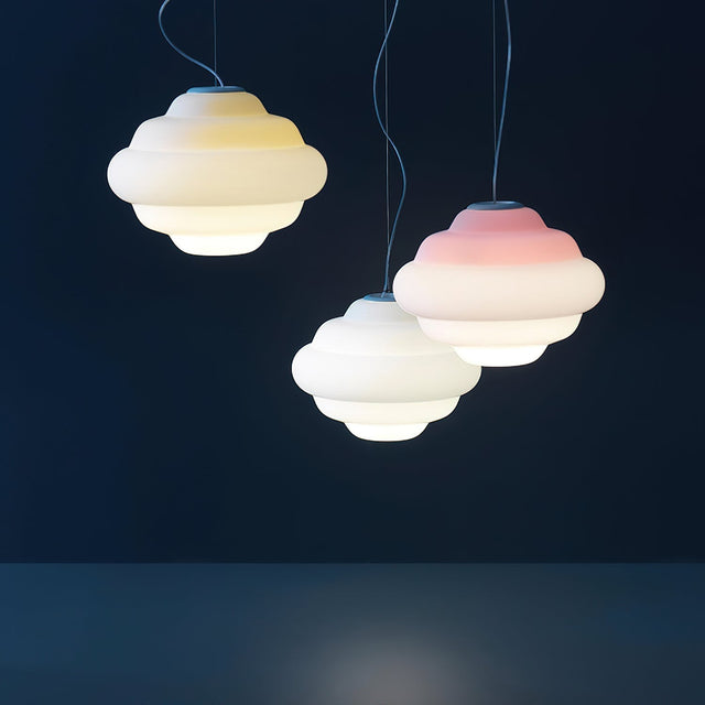 AuroraHue Gradient Frosted Glass Pendant Light – Hero View - OroDwell