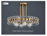 Round Crystal Chandelier Side Detail Close-Up View - OpalDwell