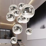 Glass Sphere Pendant Light in Rose Gold Finish