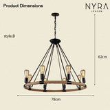 farmhouse style chandelier with brushed nickel finish