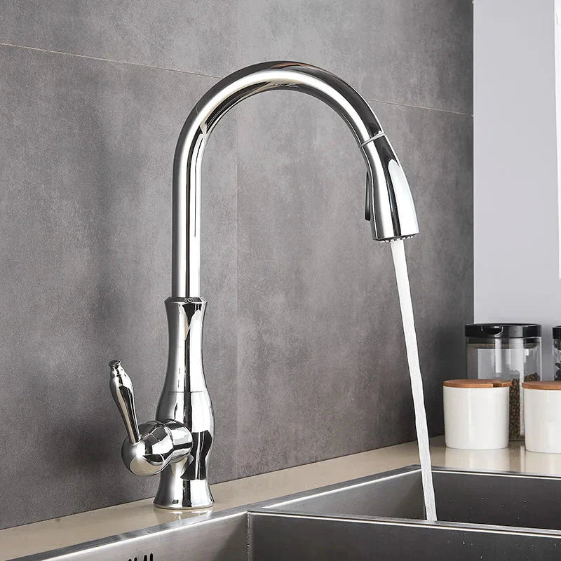 Gold kitchen faucet for contemporary home interiors