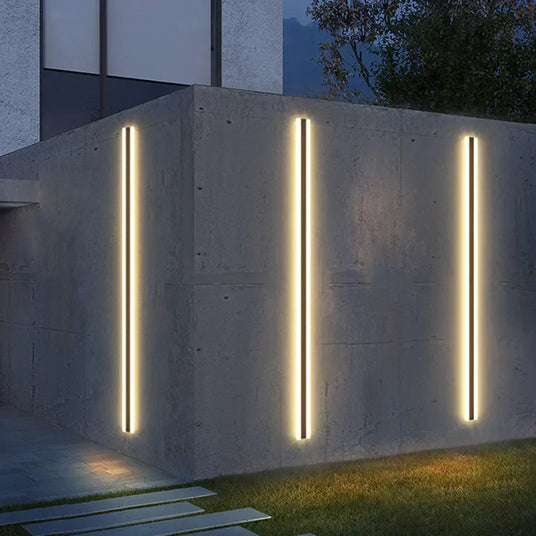 Exterior lighting fixture at night
