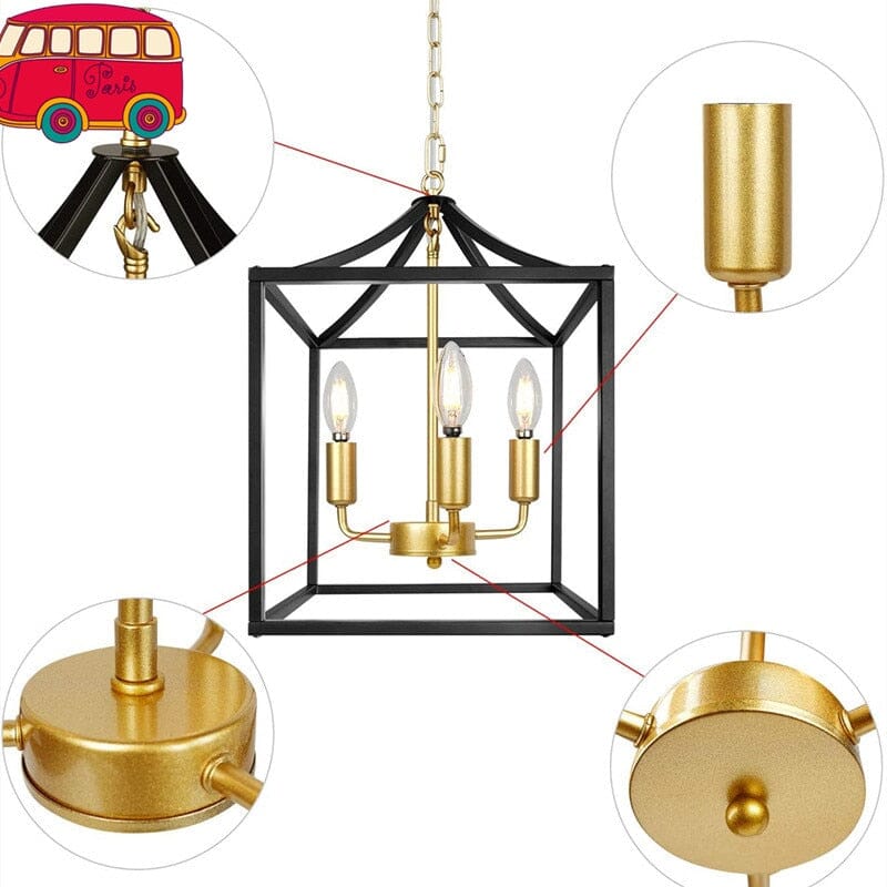 Black Chandelier Soft Ambient Glow Farmhouse Decor