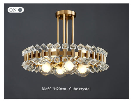 Lumira Colorful Crystal Chandelier Angled View - OpalDwell