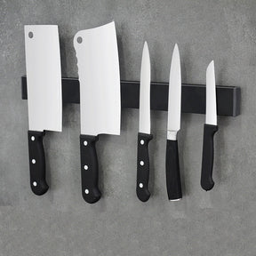 Black stainless steel magnetic knife rack for kitchen