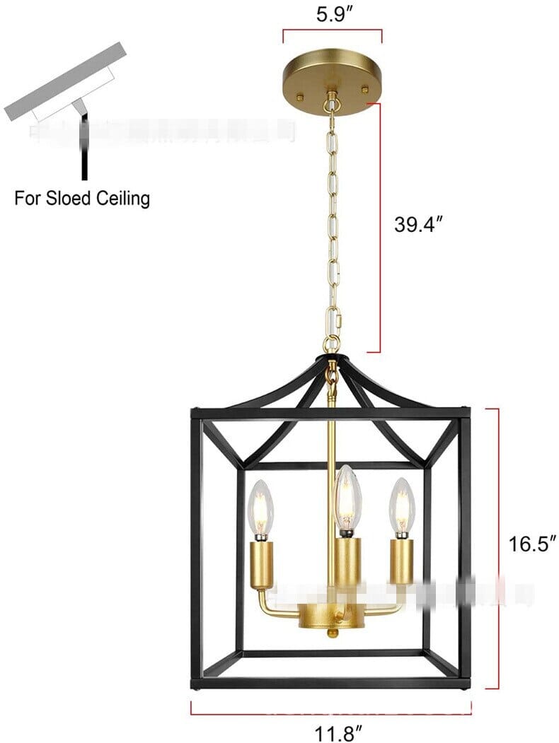 Black Chandelier Chain Pendant Installation Design
