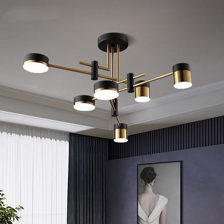 black and gold chandelier with nordic design