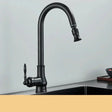 Antique brass swivel kitchen faucet for modern kitchen decor
