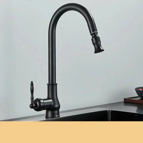 Antique brass swivel kitchen faucet for modern kitchen decor