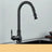 Vintage brass kitchen faucet installed in a kitchen setting