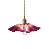 Floral Glass Pendant Light Installed Above Table
